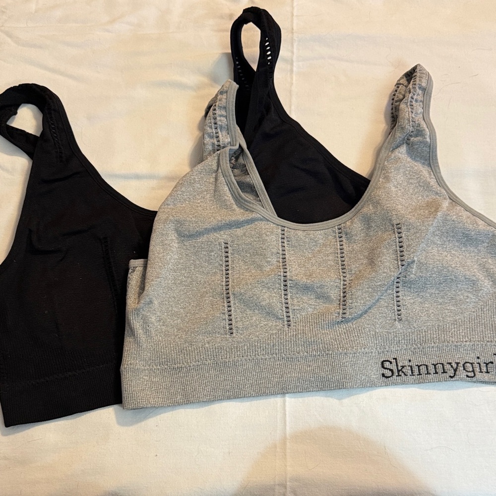 Skinnygirl Black and‎ Gray Sports Bras